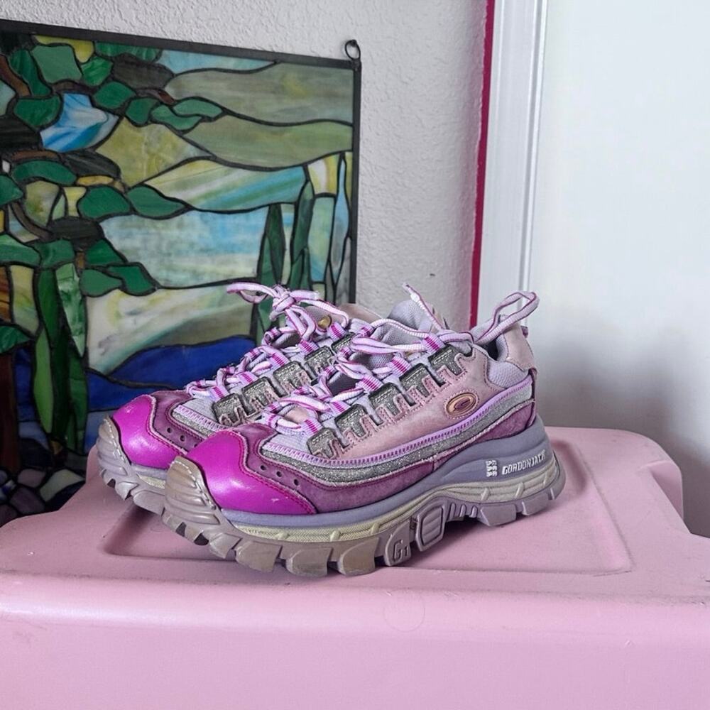 rare vintage gordon jack pink and purple platform sneaker shoes